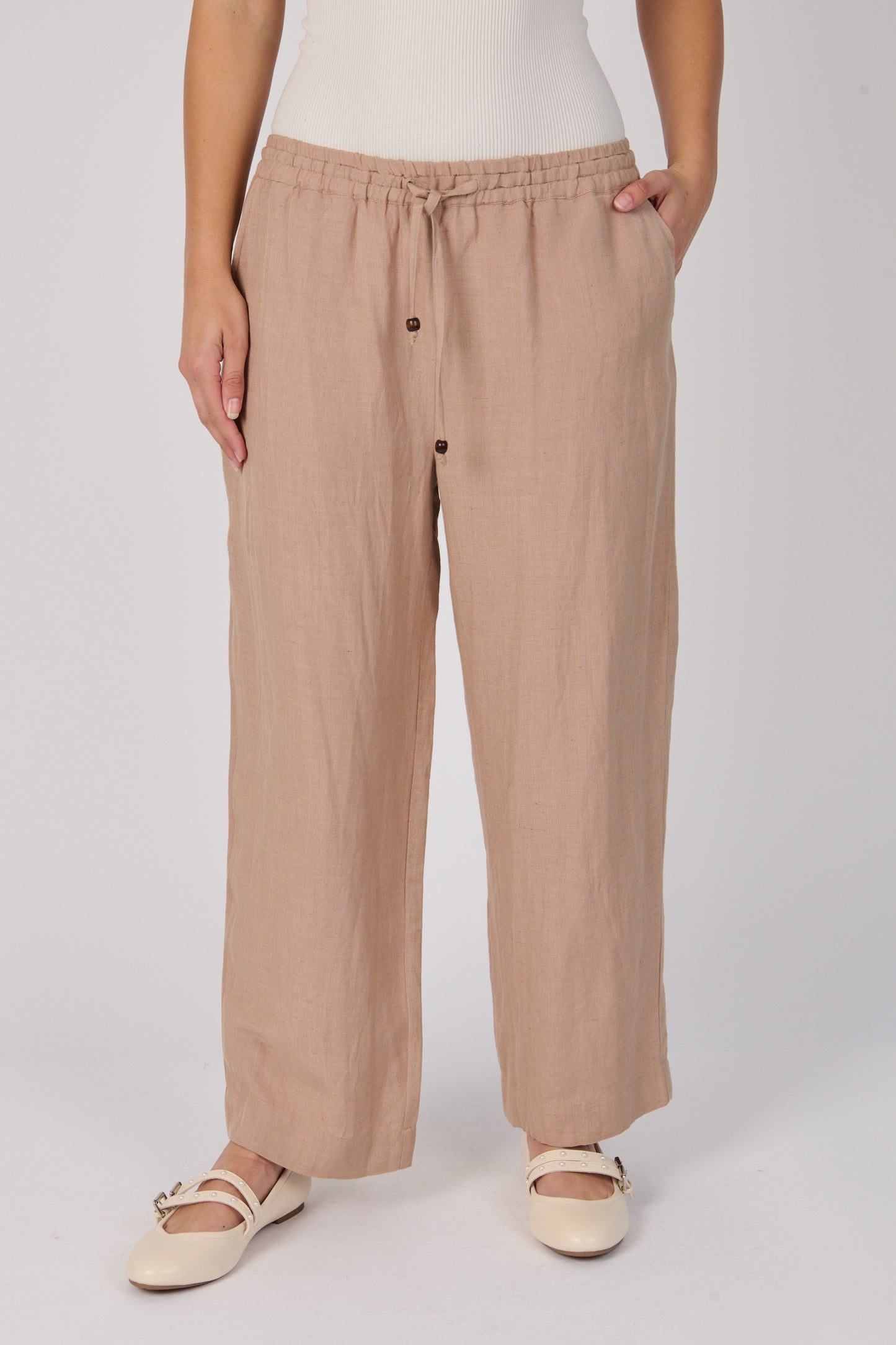 Relaxed Drawcord Pant- Taupe