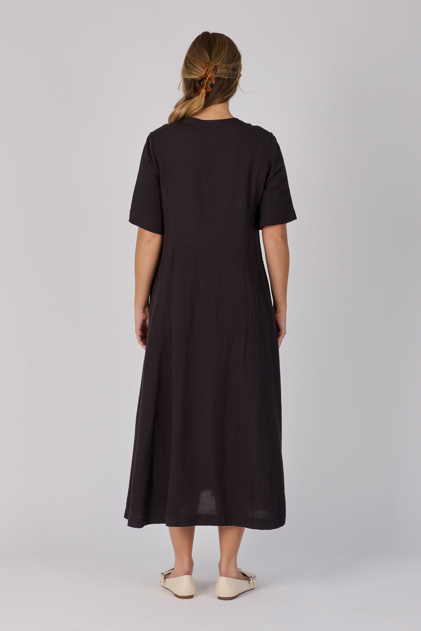 Pocket Detail Dress- Ink