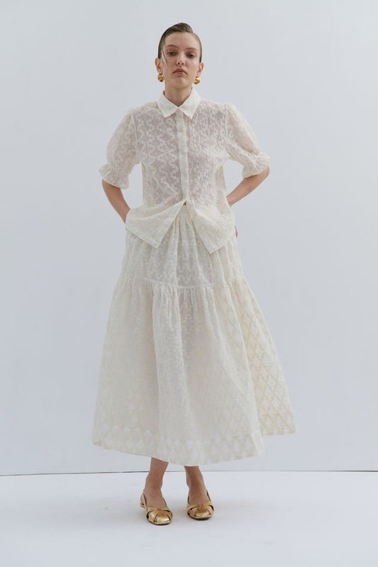 Madeline Midi Skirt - White Queen
