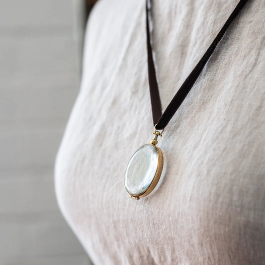 Oval Crystal Locket - Large