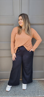 Wide Leg Trackpant - Black