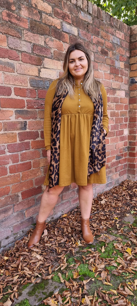 Waist Detail Dress - Deep Olive