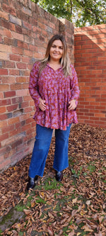 Smocked Yoke Top - Vine Floral