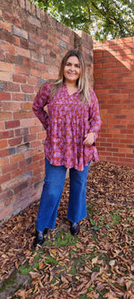 Smocked Yoke Top - Vine Floral