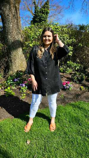 Hollie Linen Shirt - Black
