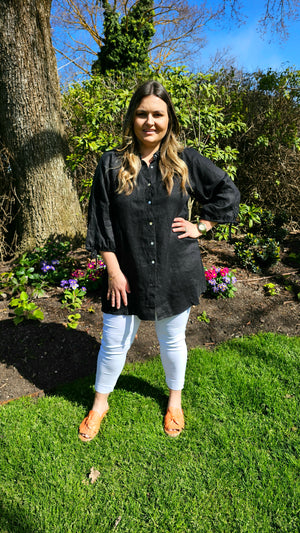Hollie Linen Shirt - Black