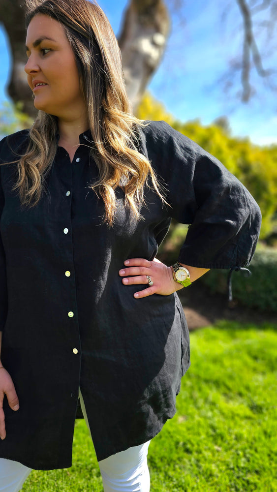 Hollie Linen Shirt - Black