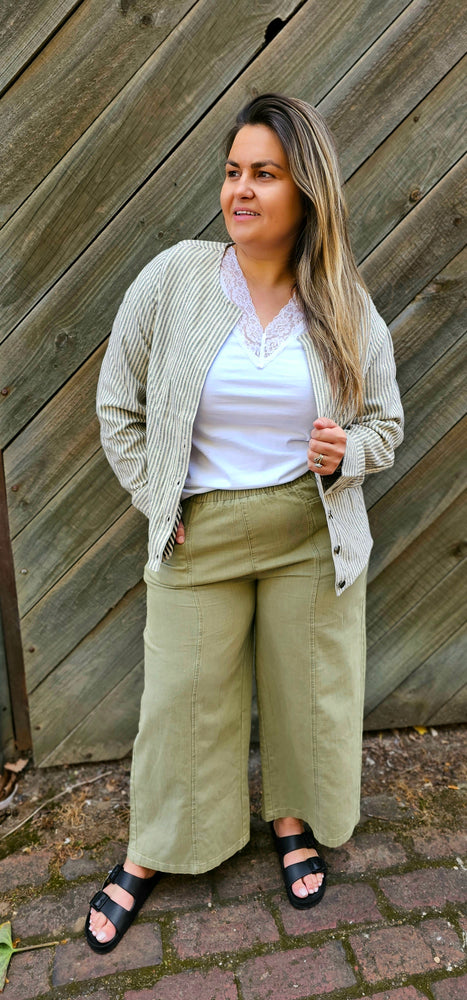 Panel Crop Jacket - Off White/Navy