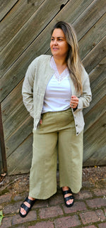 Panel Crop Jacket - Off White/Navy