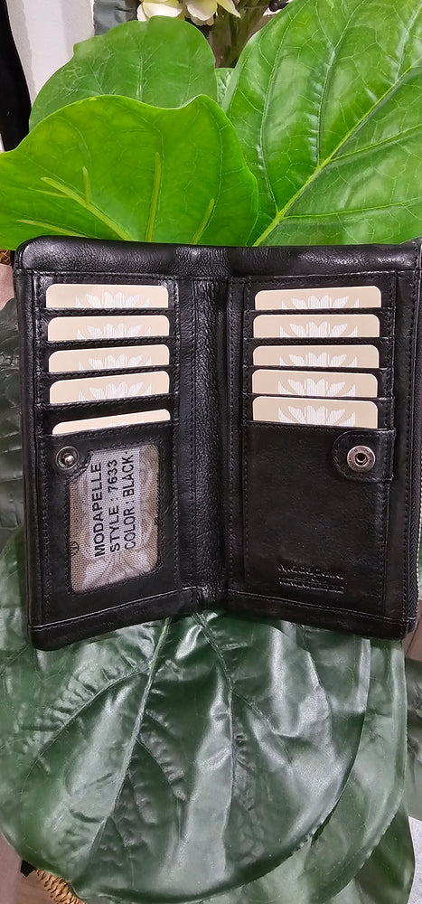 Soft Vintage Leather Wallet - Black