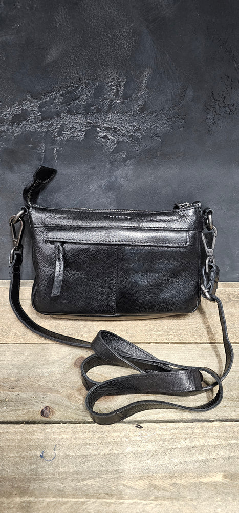 Soft Cow Leather Crossbody Bag 2/Shoulder Strap - Black