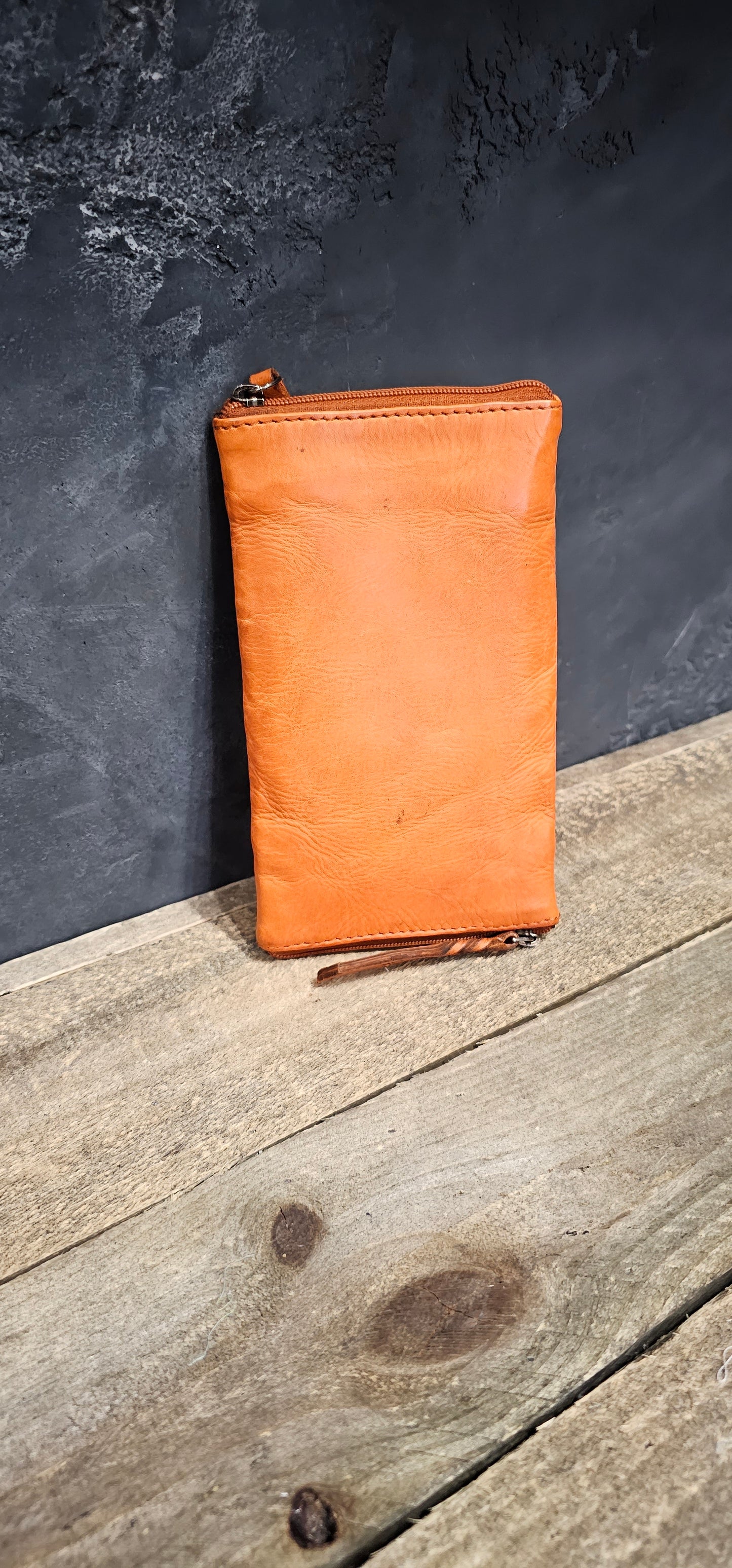 Soft Vintage Leather Optical/Phone Case - Tangerine