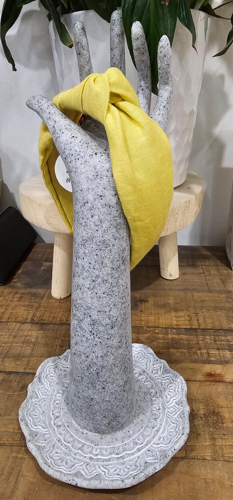 Sunday Hearts Knot Headband - Yellow Denim