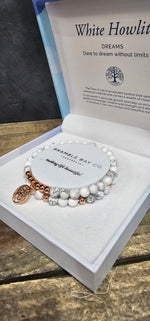 Tree Of Life Duo Bracelet Set - White Howlite/Rose Gold