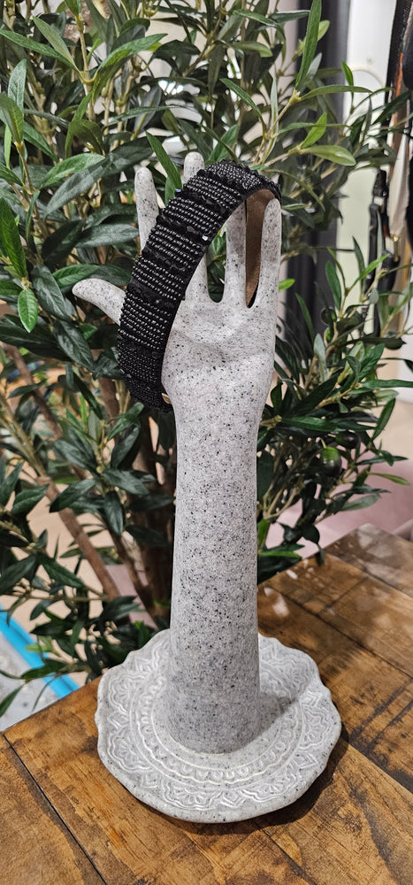 Black Beaded Headband