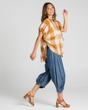 Iris Top - Ginger Check