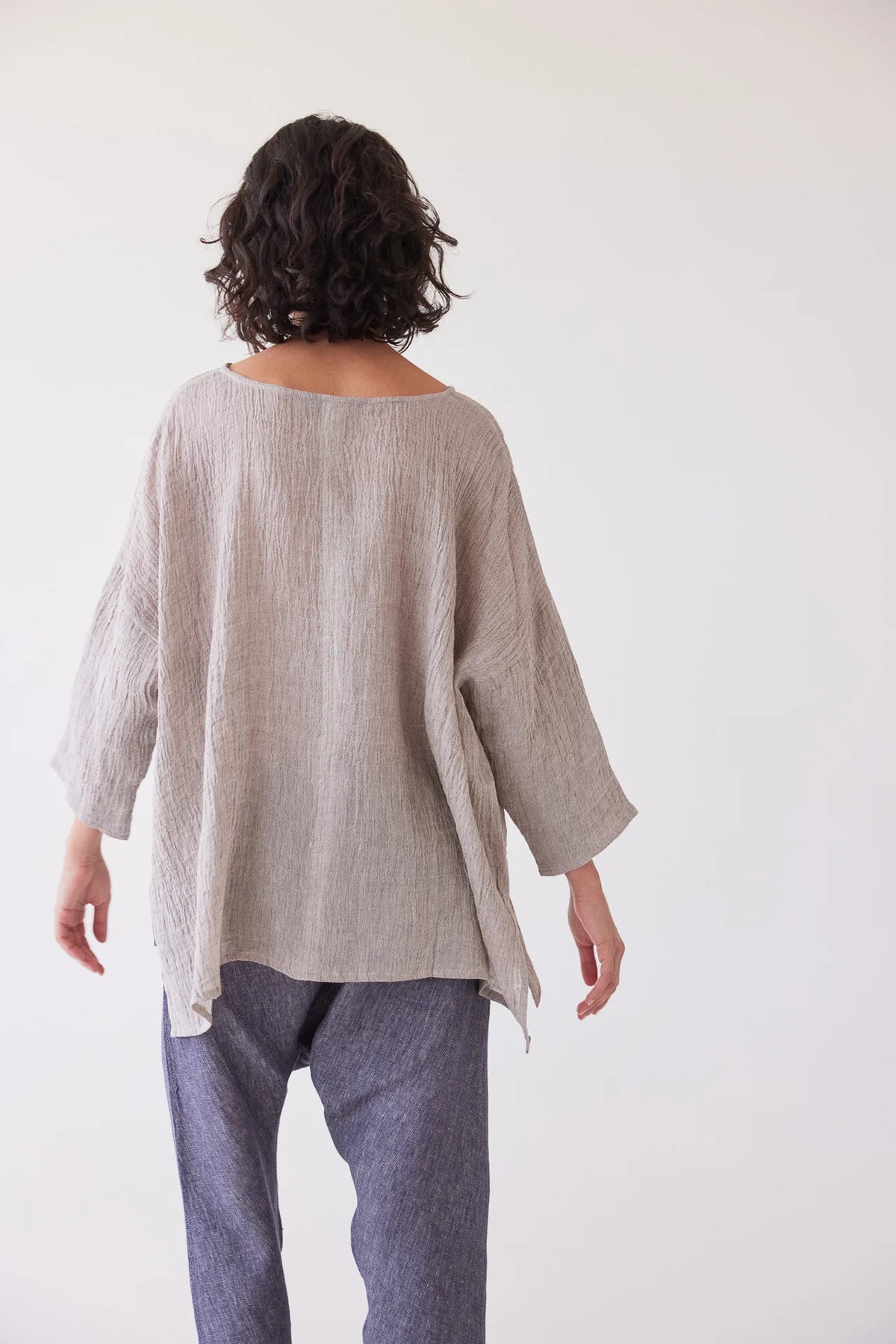 Eva’s Sunday - Harry Relaxed Top / Stone Gauze