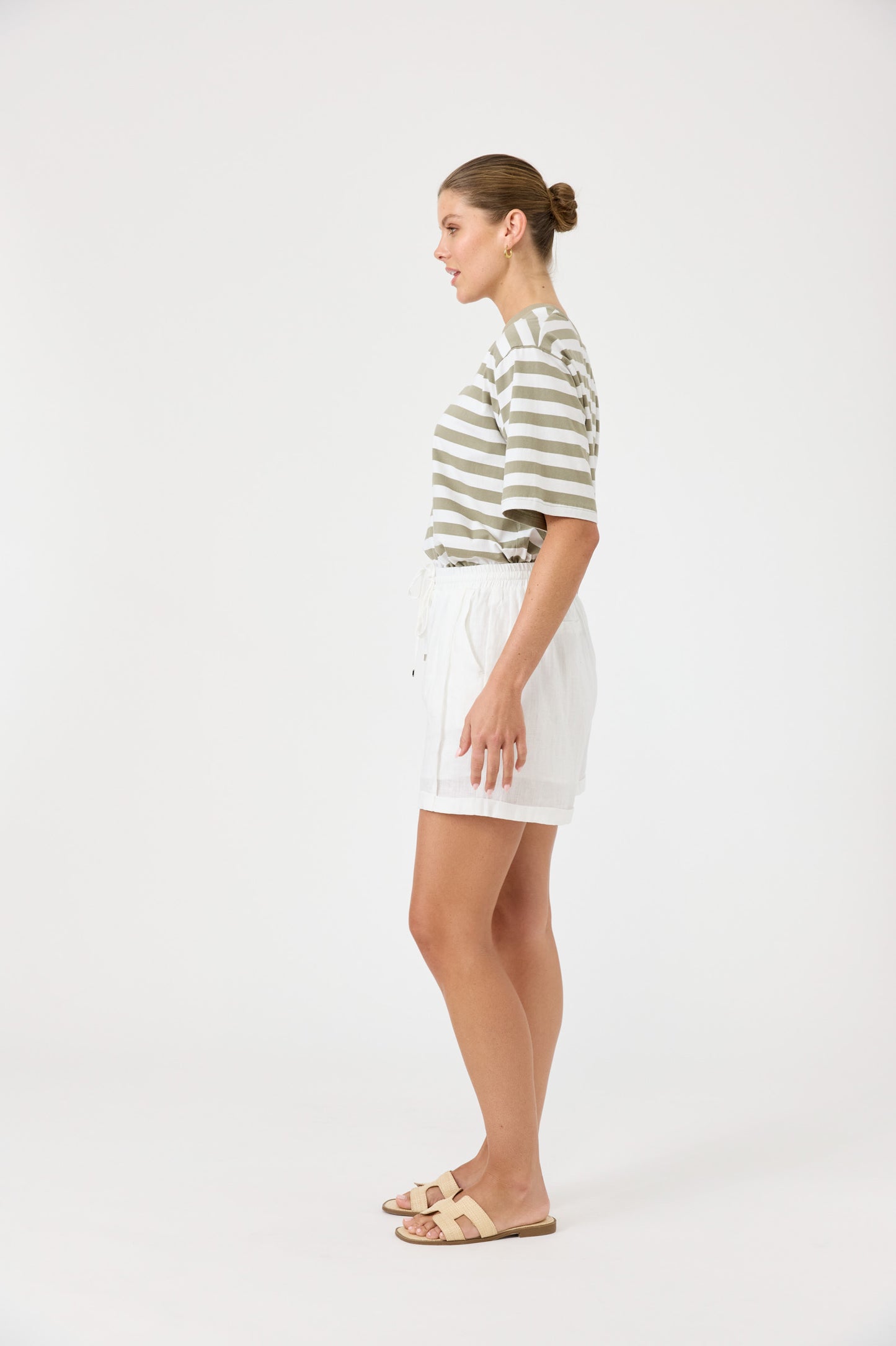 Studio Stripe TShirt- Stone