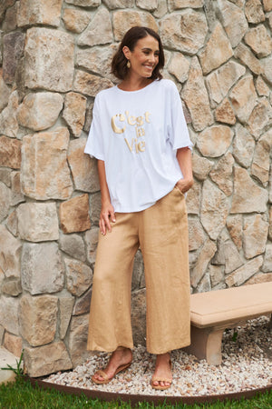 La Vie Crop Pant - Caramel