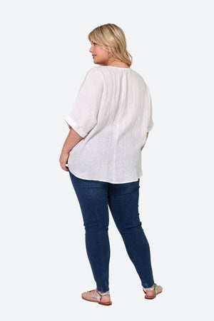 La Vie Pintuck Top - Blanc
