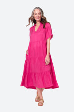 Elixir Tiered Dress - Dragonfruit