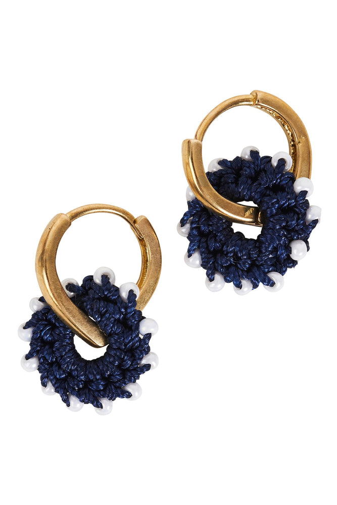
            
                Load image into Gallery viewer, Ethos Earring - White/Navy
            
        