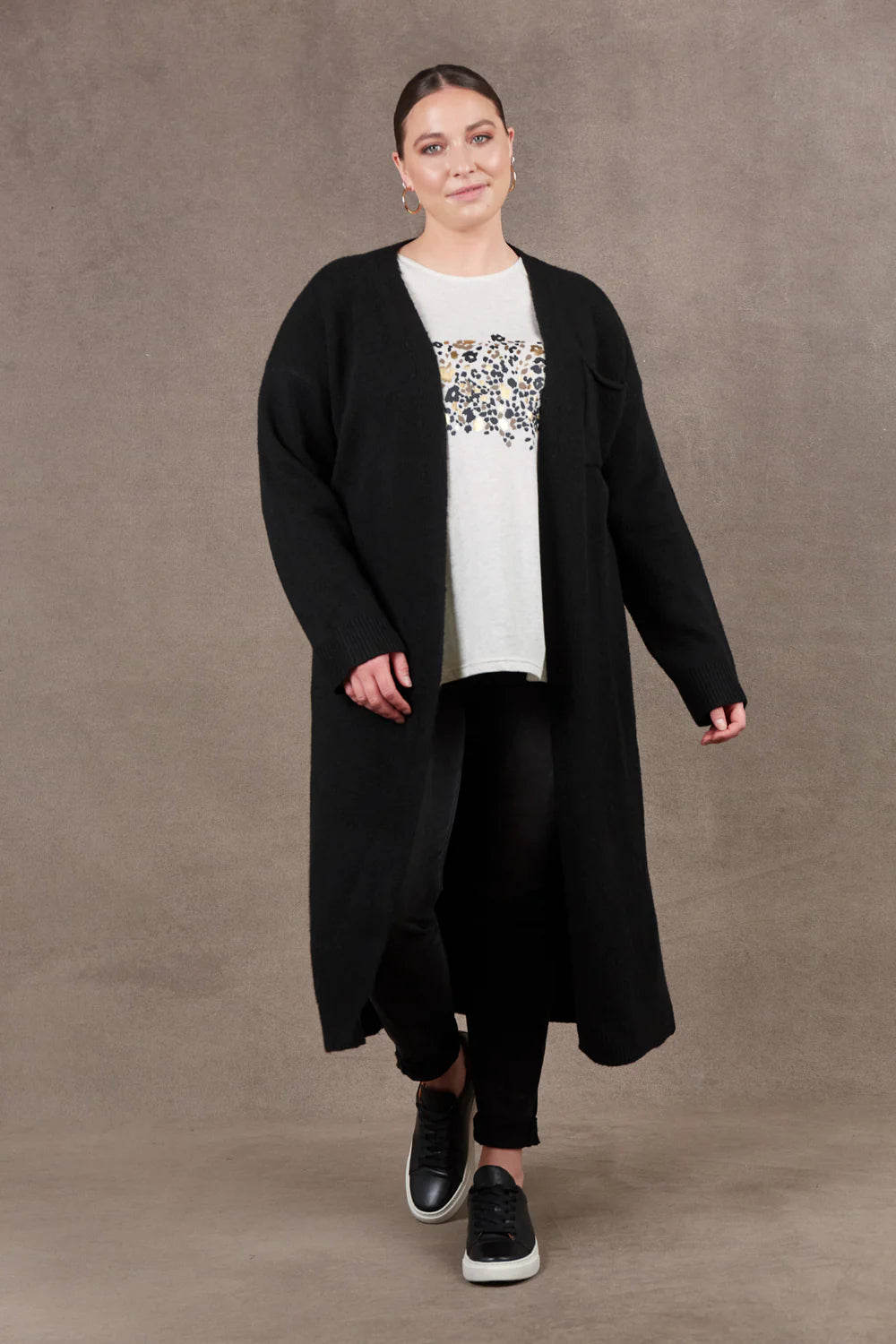 Paarl Long Line Cardigan - Ebony