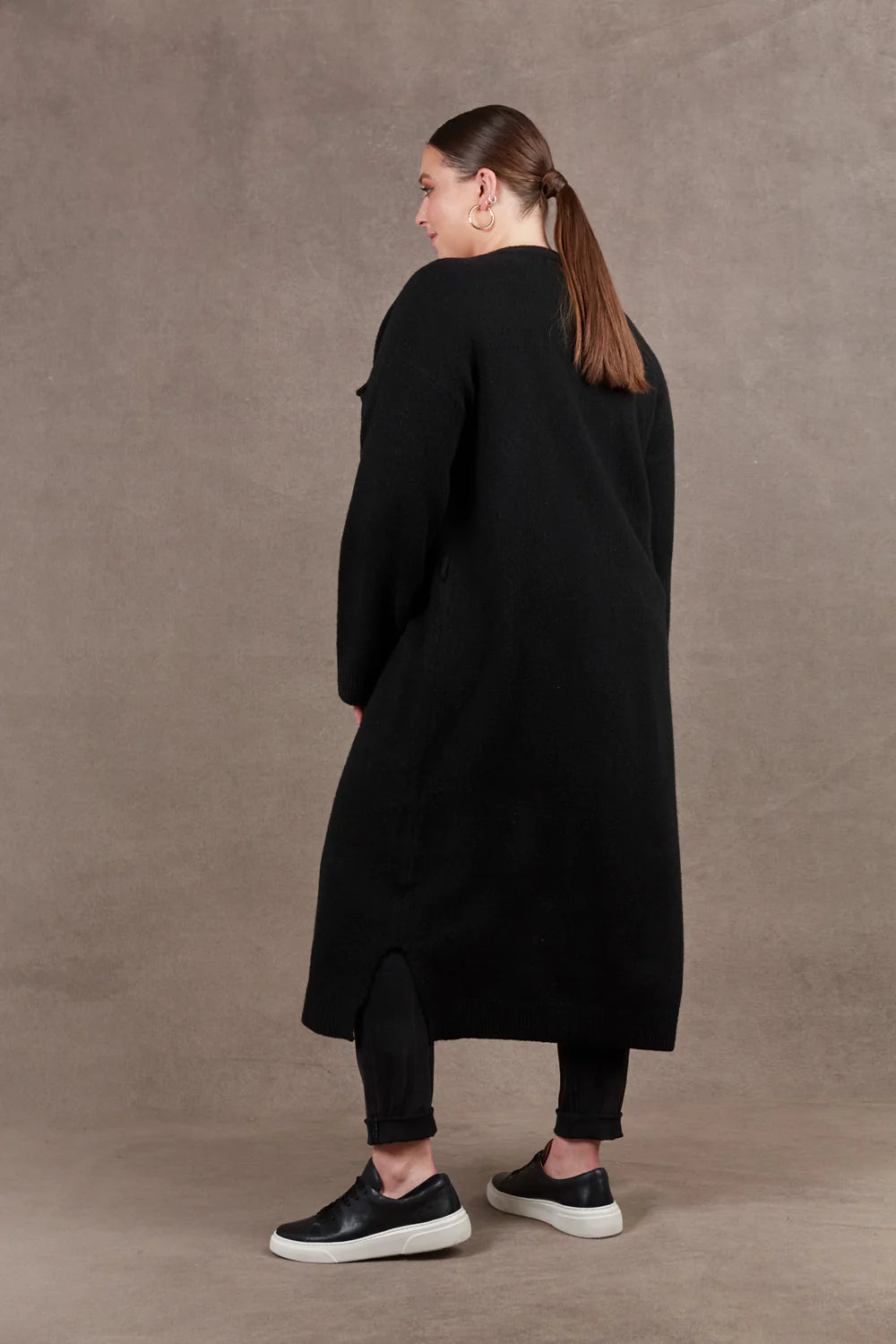 Paarl Long Line Cardigan - Ebony