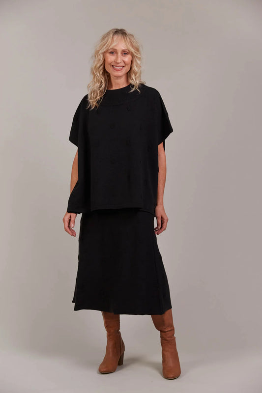 Masa Knit Poncho Black - One Size