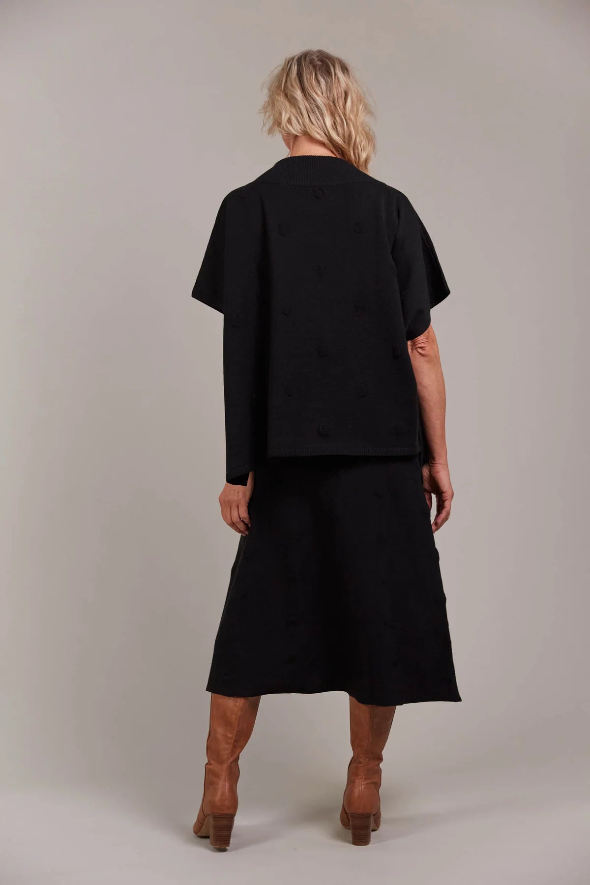 Masa Knit Poncho Black - One Size