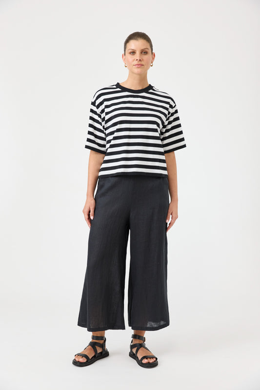 Studio Stripe TShirt- Ebony