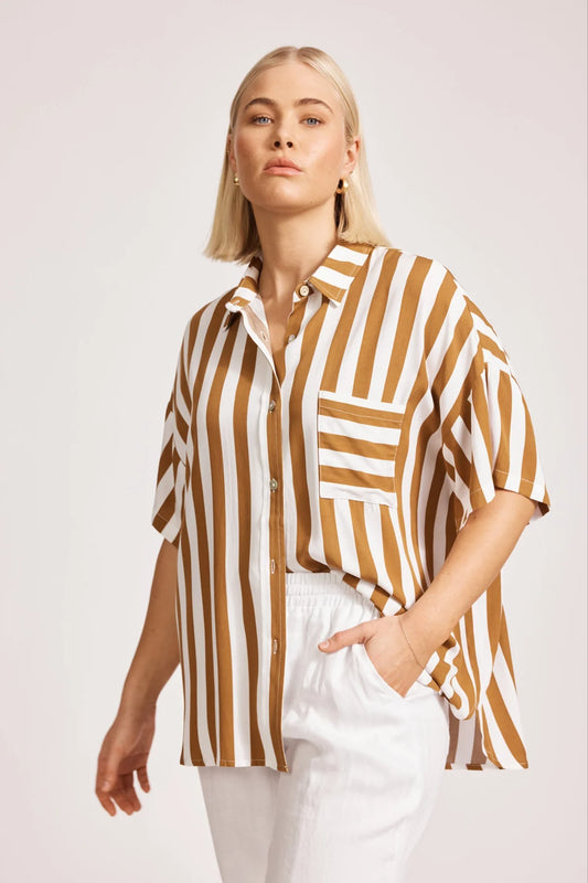 Treville Stripe Shirt  - Caramel