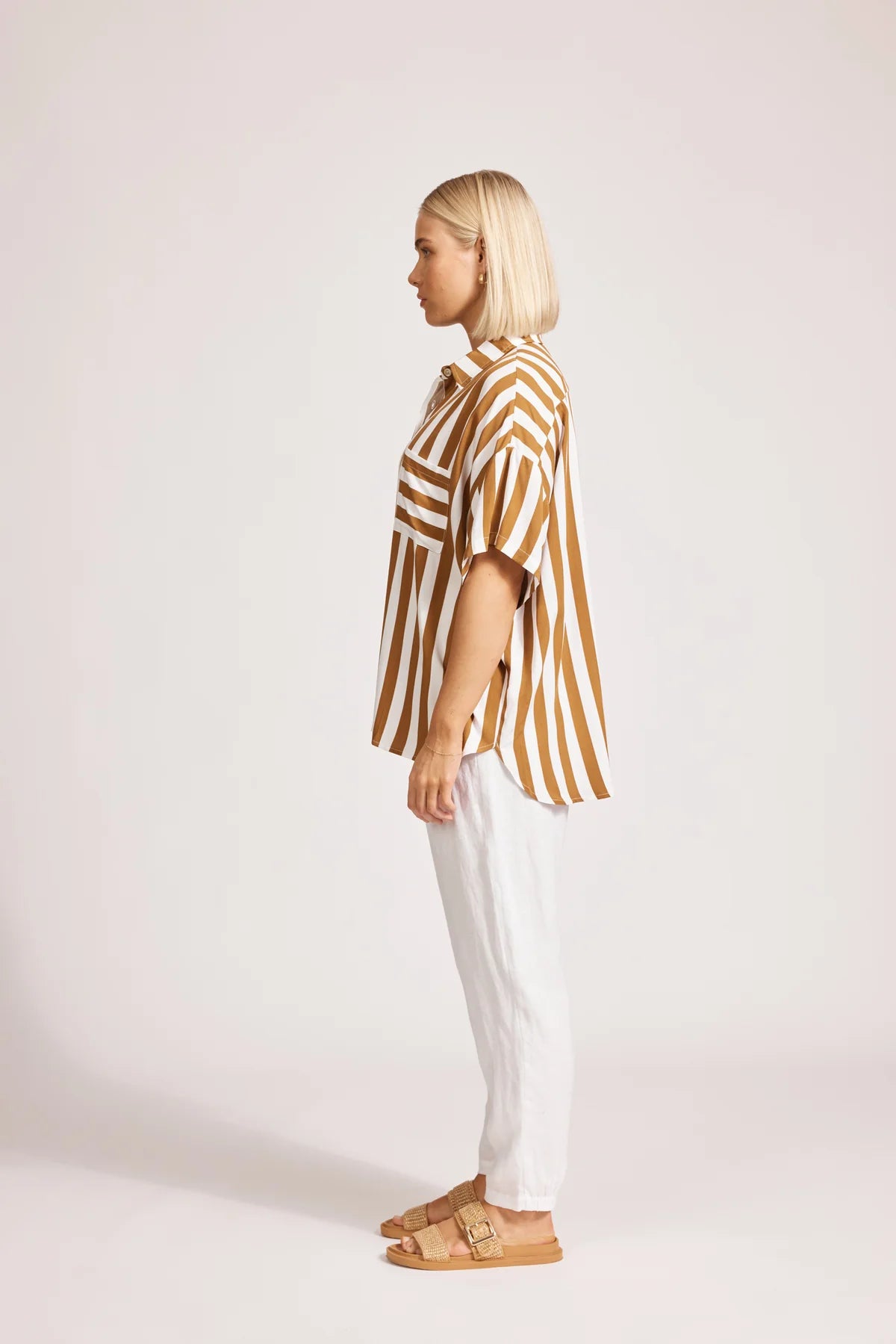 Treville Stripe Shirt  - Caramel