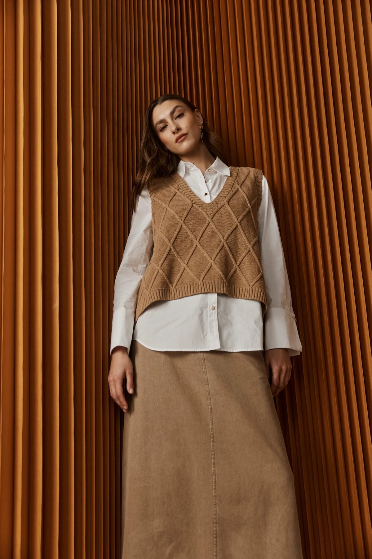 Liora Knit Vest- Mocha