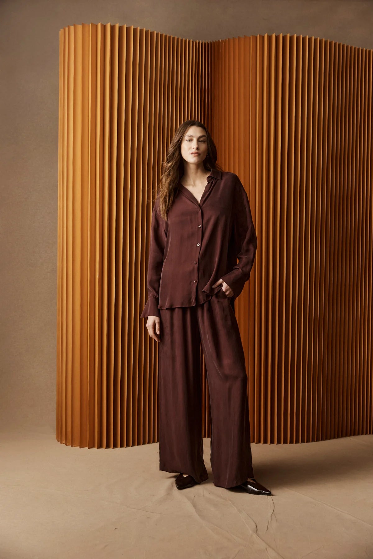 Calista Shirt- Mahogany