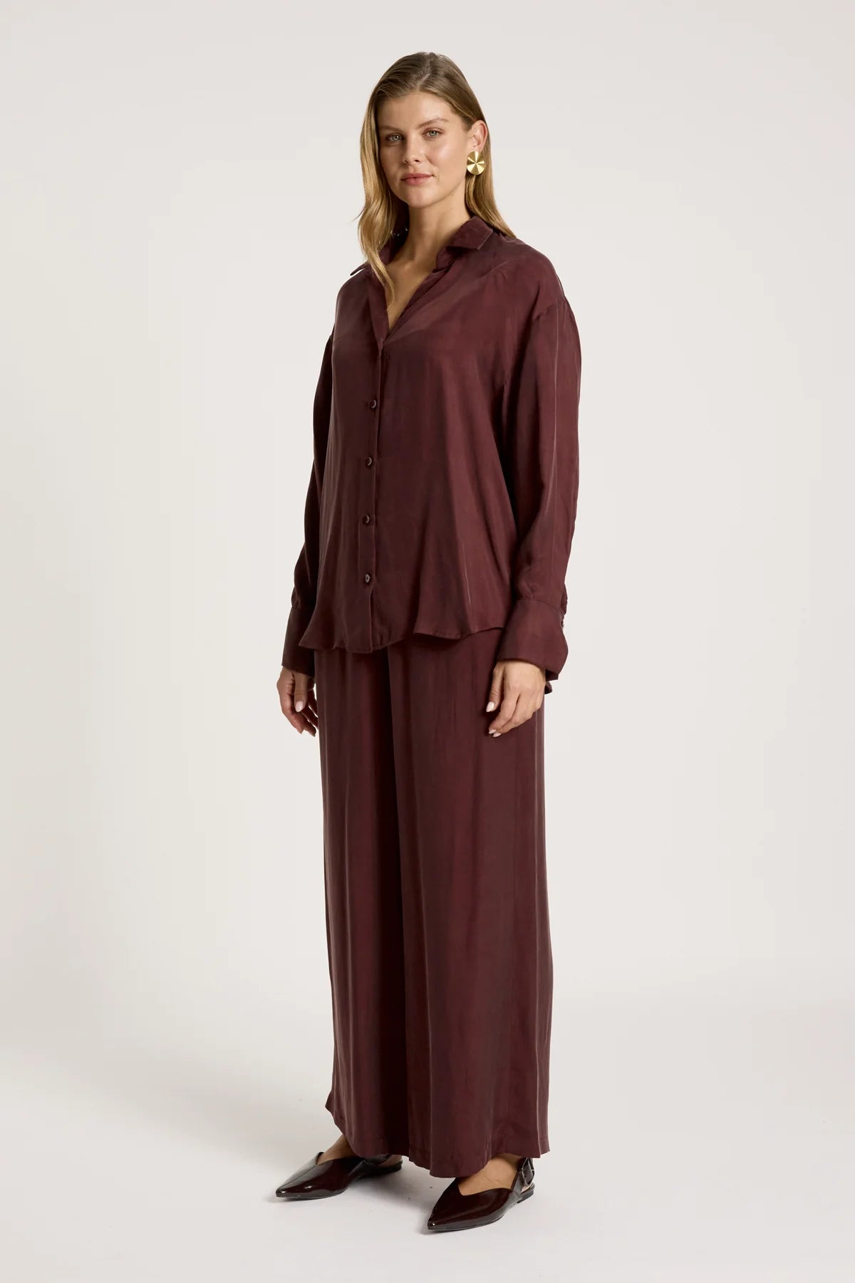 Calista Shirt- Mahogany