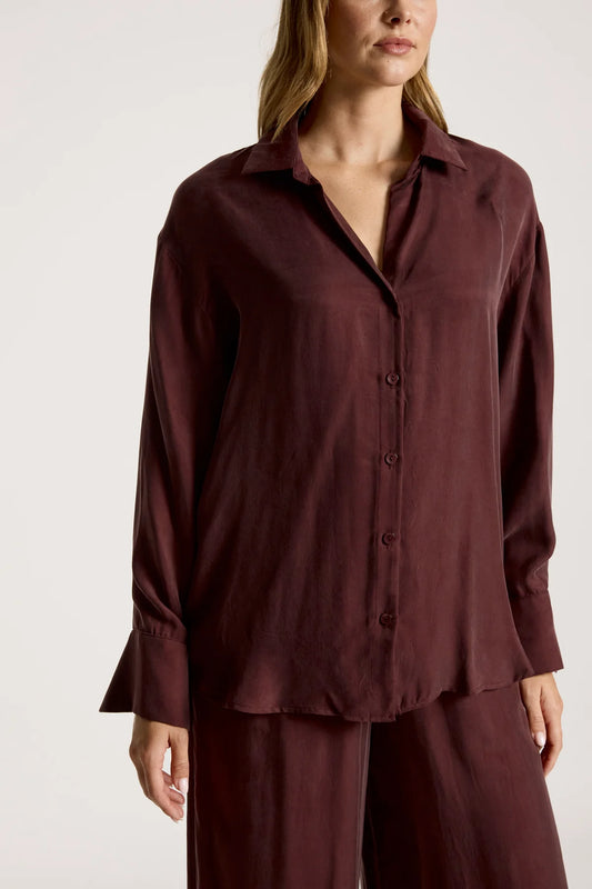 Calista Shirt- Mahogany
