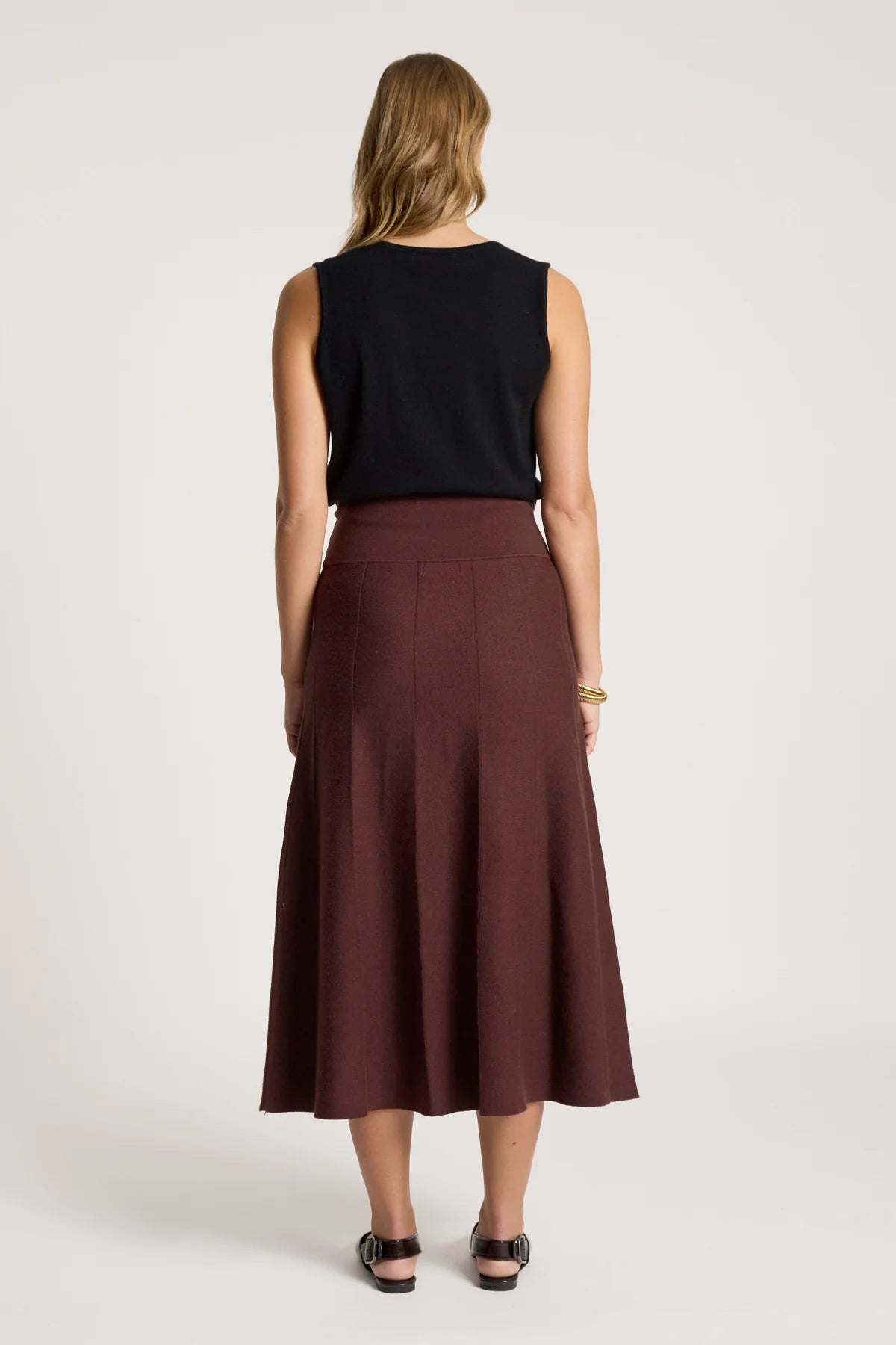 Zala Knit Skirt- Mahogany