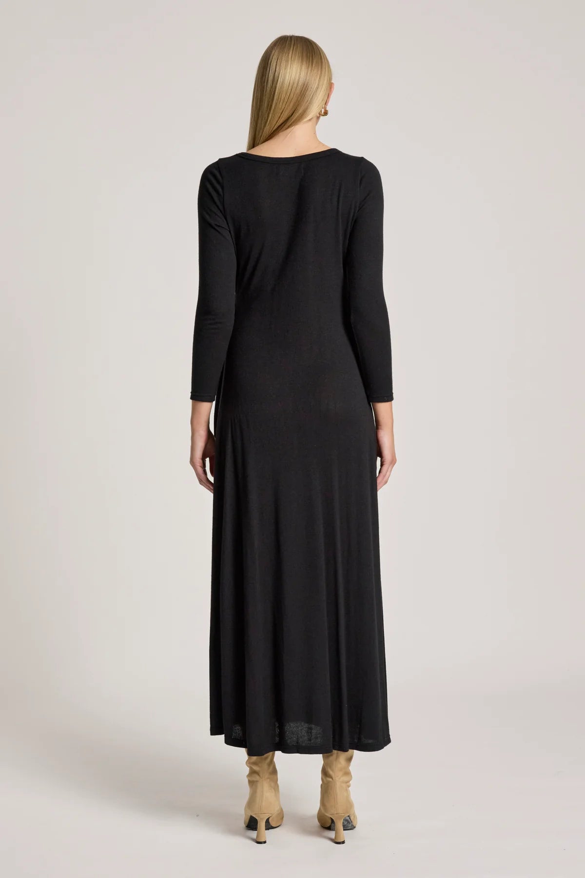 Aria Tie Maxi Dress- Black