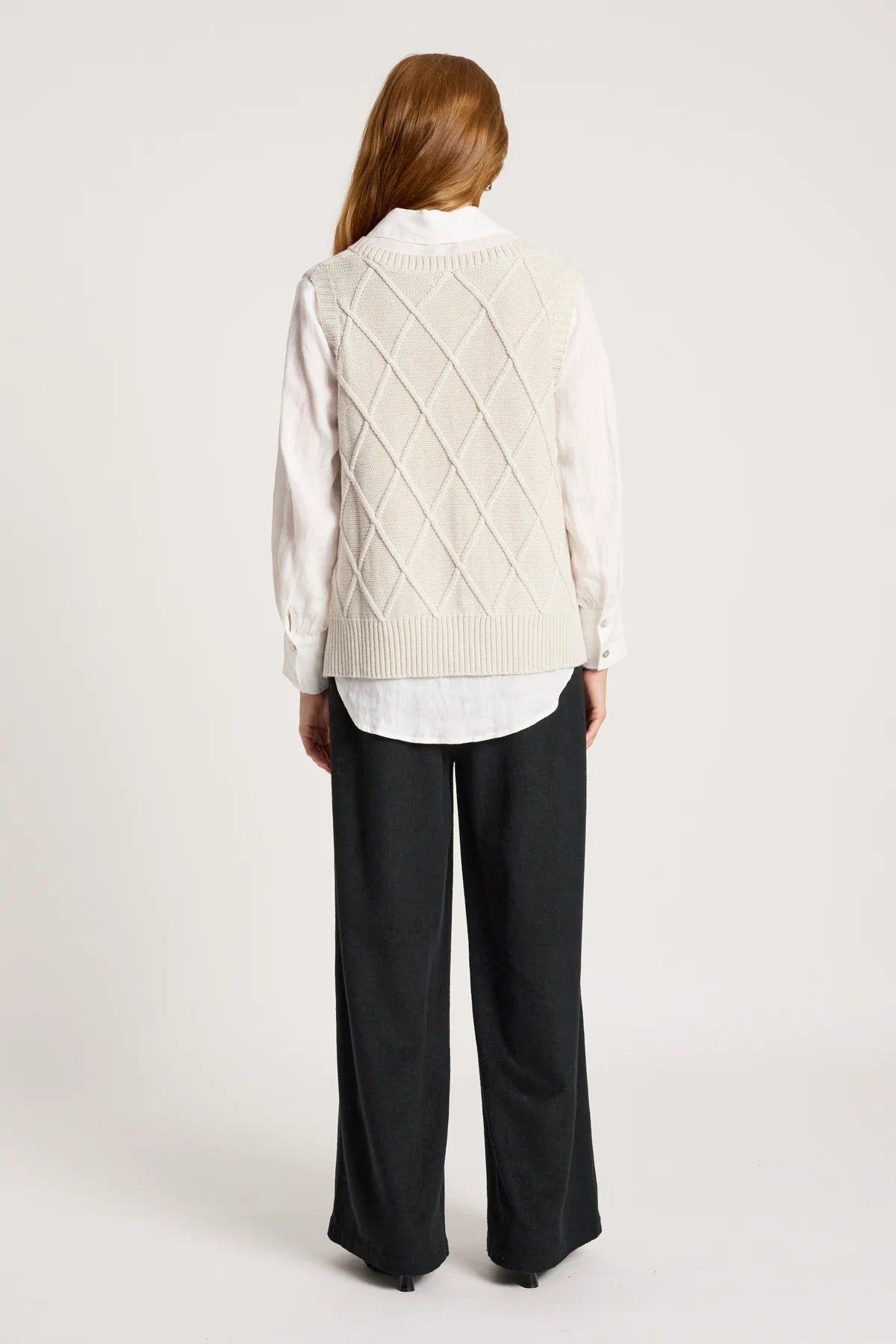Liora Knit Vest- Bisque