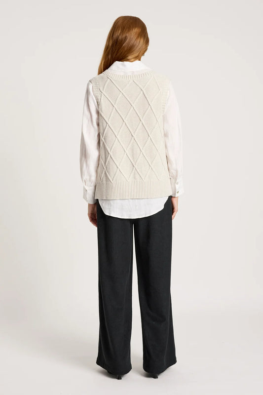 Liora Knit Vest- Bisque