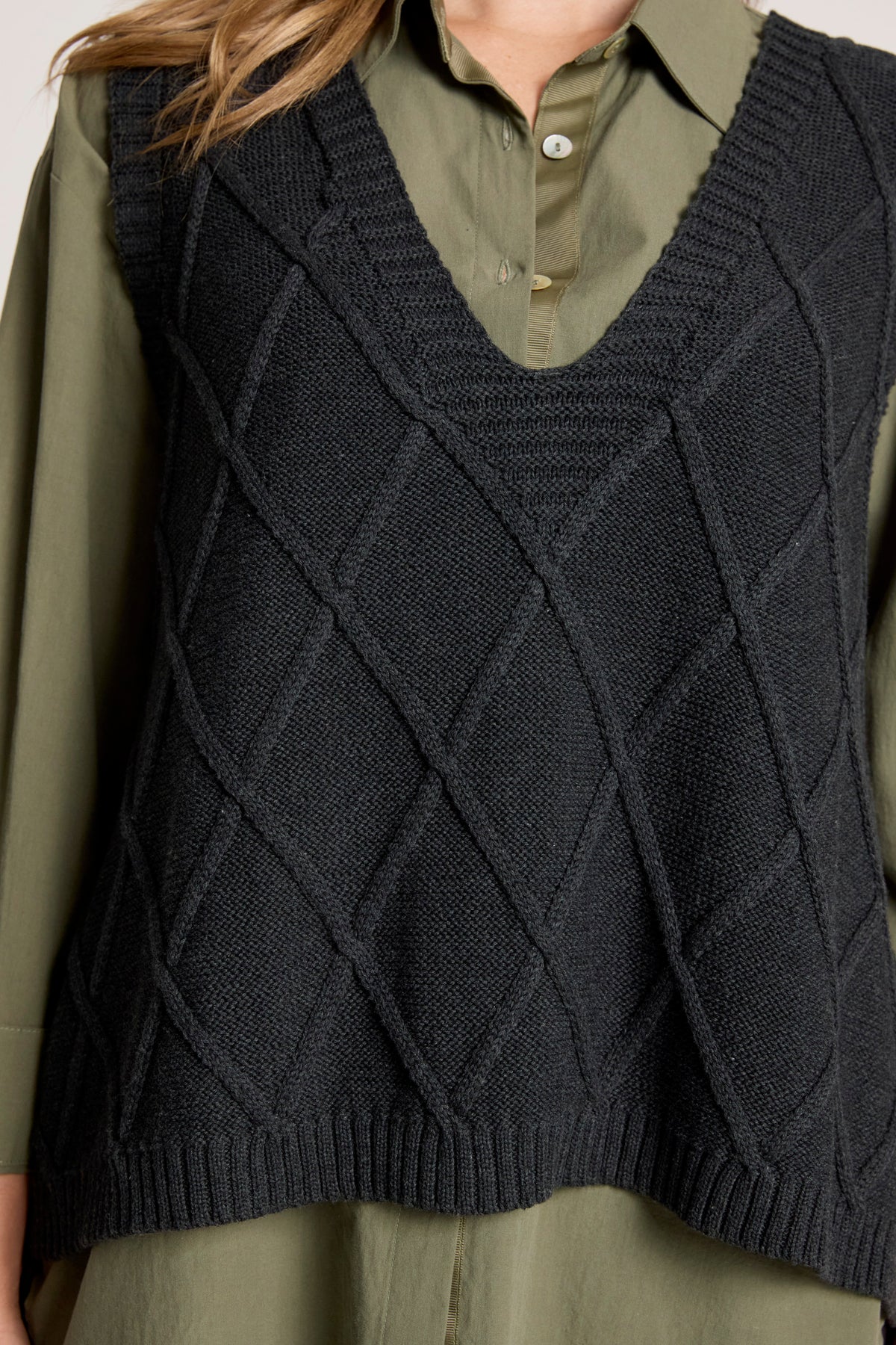 Liora Knit Vest- Charcoal