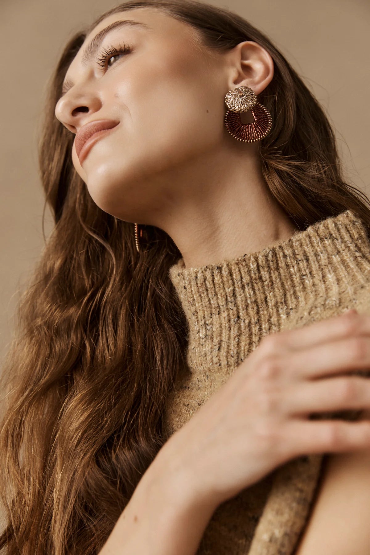 Berber Woven Earring - Gold Flora