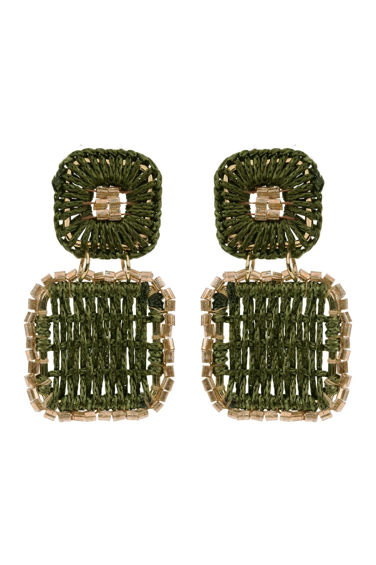 Berber Drop Earring - Olive Square