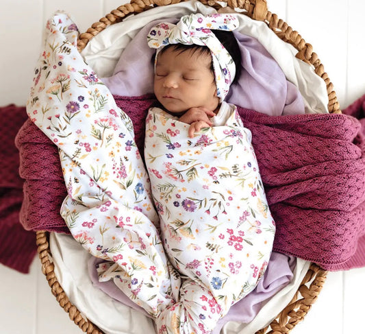 Gracie Jersey Wrap & Top Knot Set