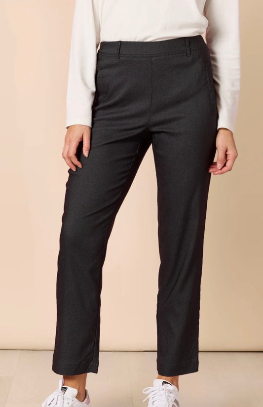 Evie Stretch Straight Leg Pant - Charcoal