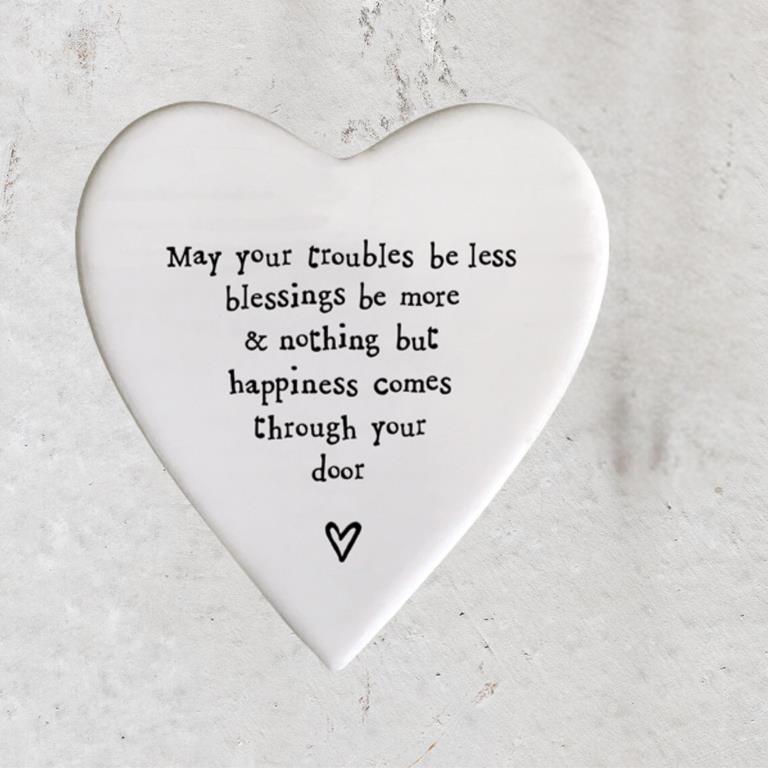Porcelain Heart Coaster -Troubles