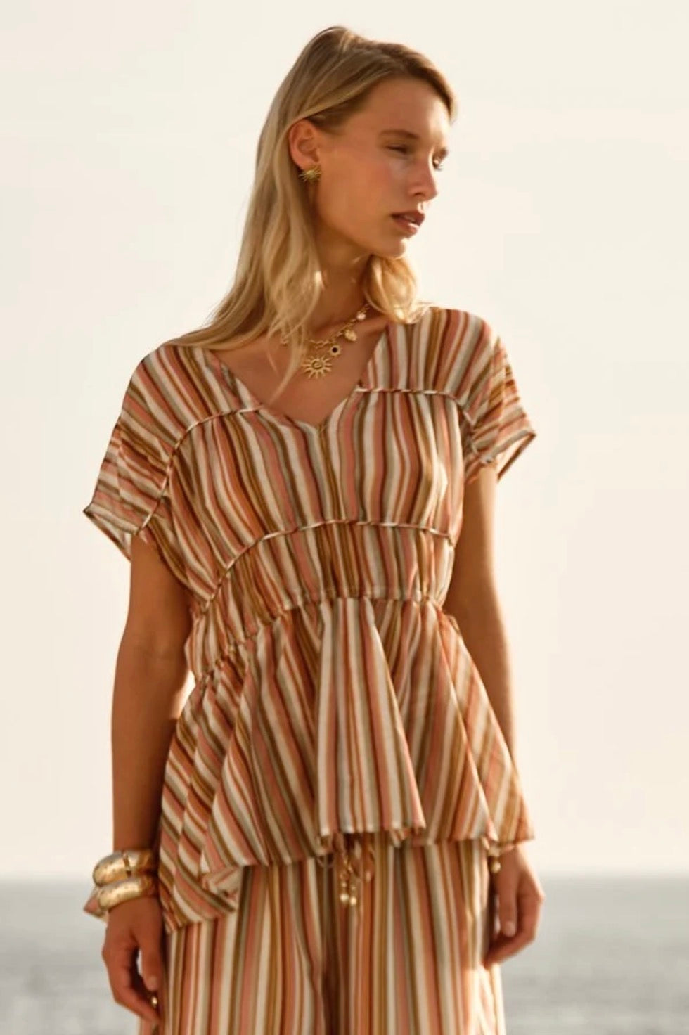 Ophelia Top Sandbar Stripe