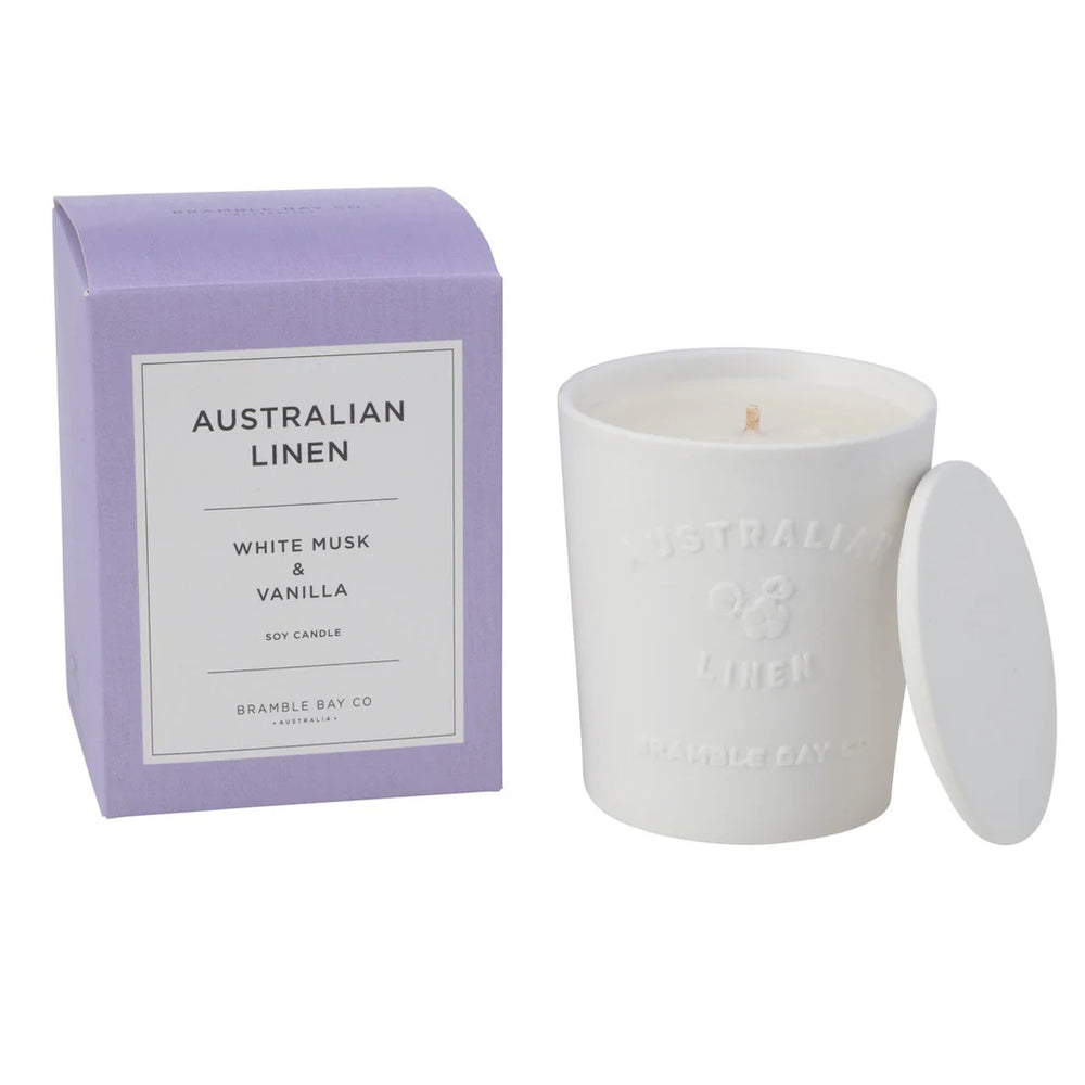 Australian Linen White Musk & Vanilla Candle 300g