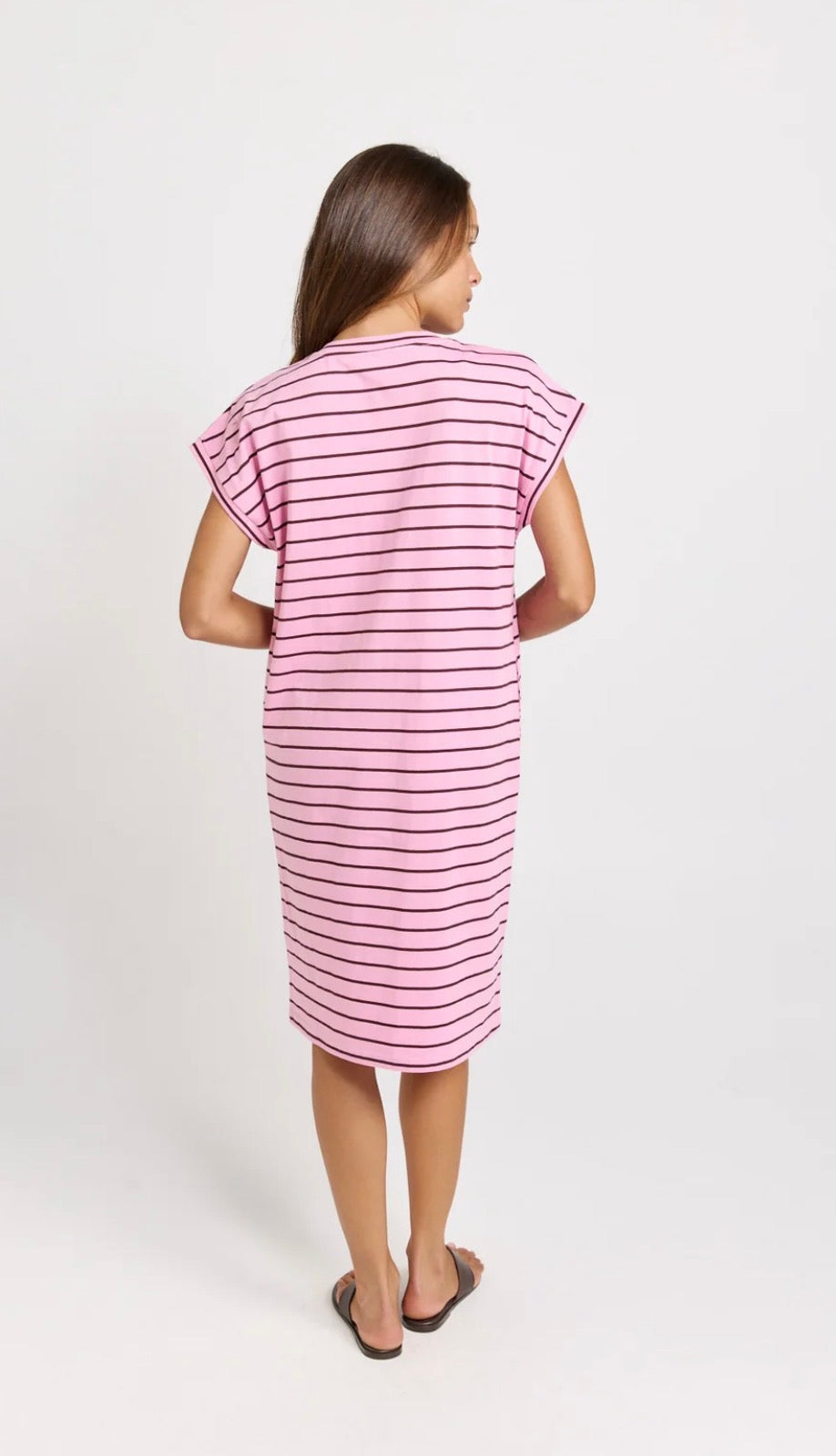 Zena Tshirt Dress - Pink/Choc